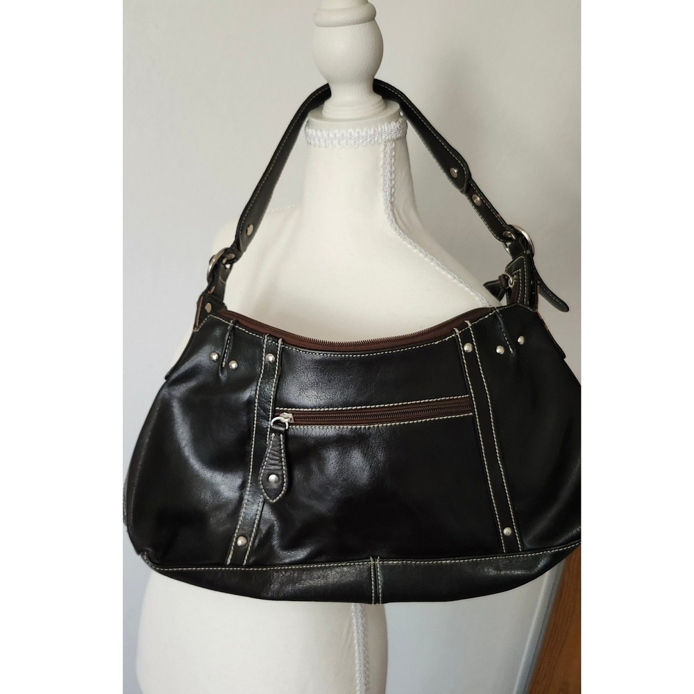 Black Y2K Baguette Shoulder Bag Buckle Faux Leather Unbranded